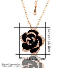 Carregar imagem no visualizador da galeria, Conjuntos de Jóias Ouro Preto Moda Rose Flor